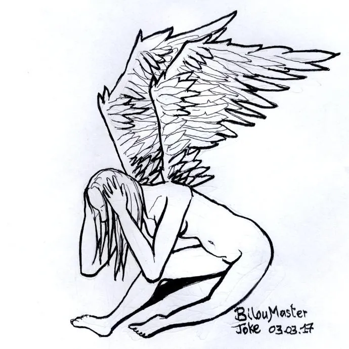 le zoli dessin « Ange tourmenté » que j'ai bilouté le 3 mars 2017