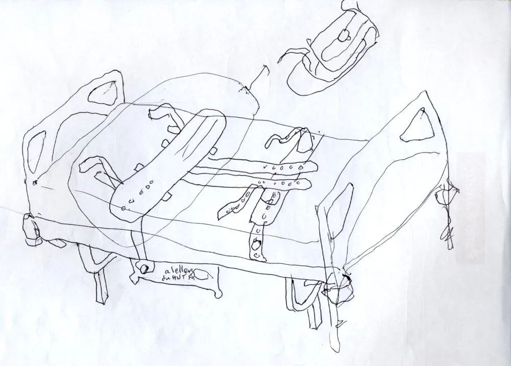 le zoli dessin « Lit et contentions » que j'ai bilouté le 3 juillet 2017