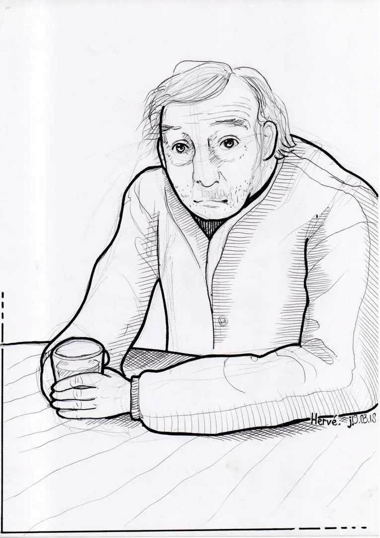 le zoli dessin « Portrait de Hervé » que j'ai bilouté le 19 mars 2018