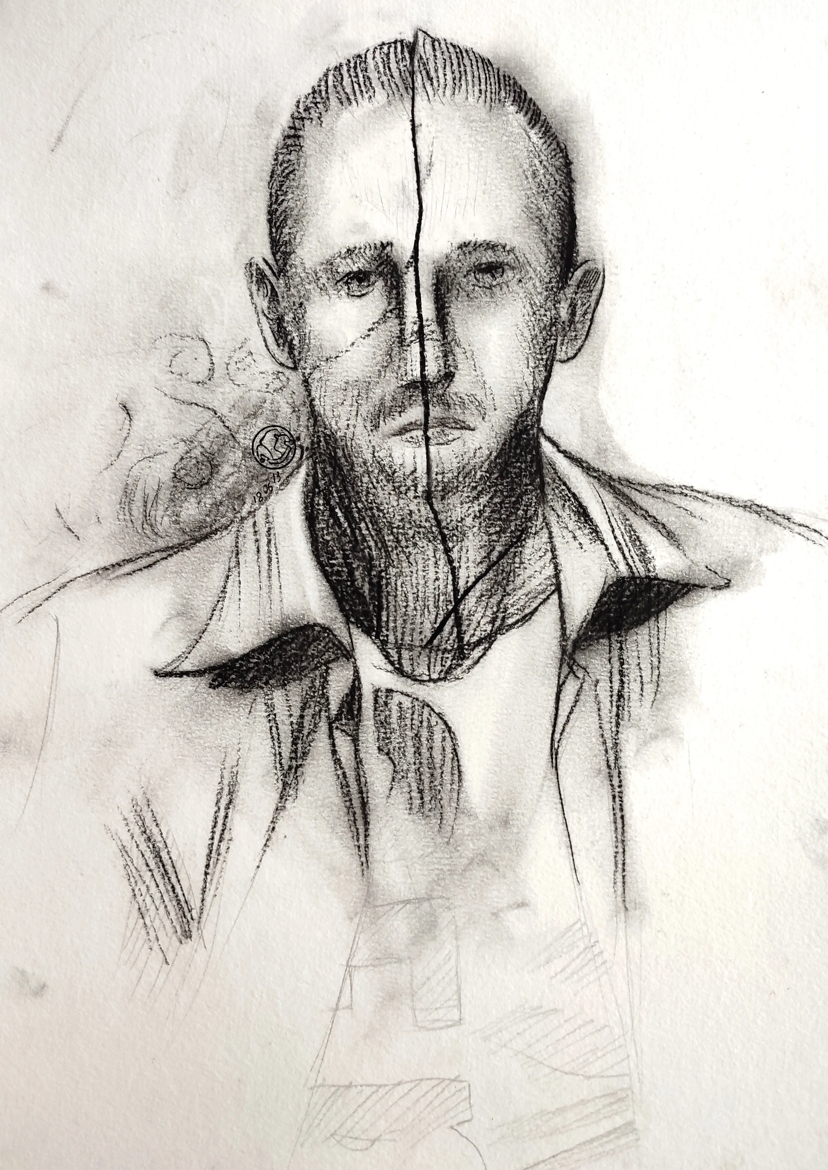 le zoli dessin « Auto-portrait brisé » que j'ai bilouté le 9 juin 2018