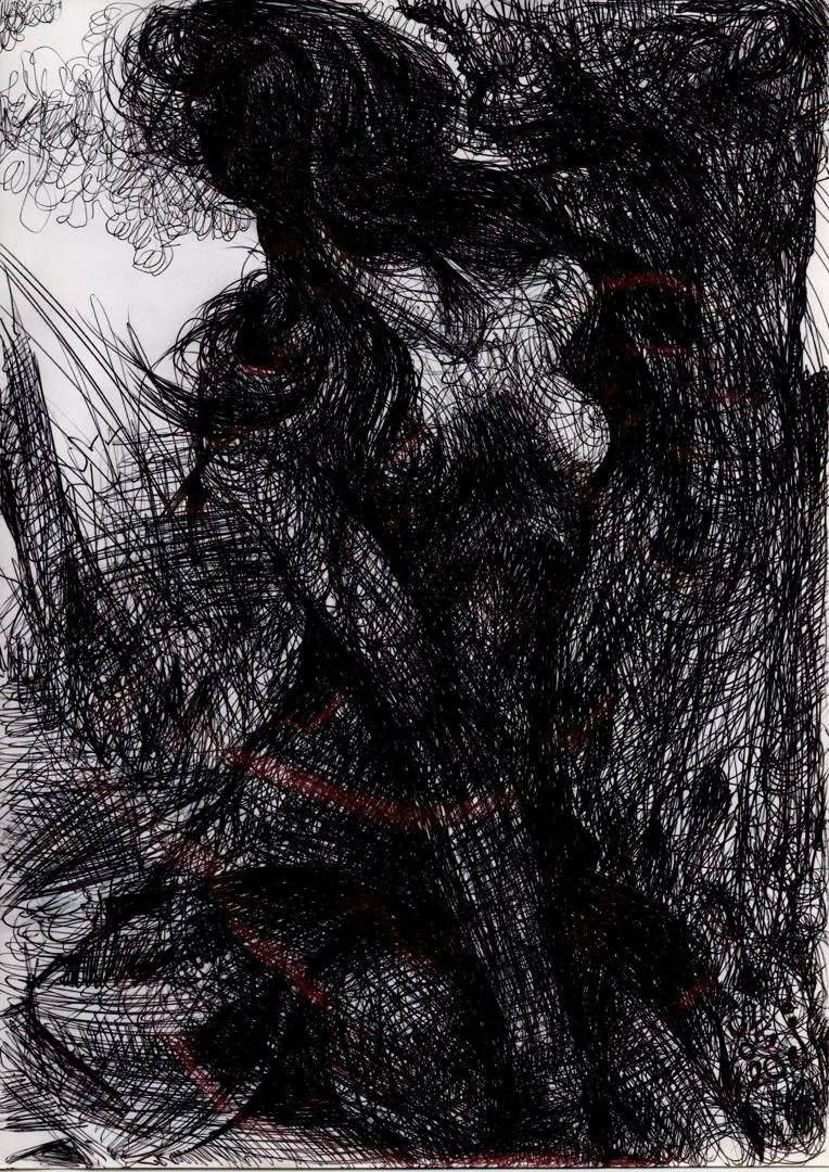 le zoli dessin « Demi-nu à l'ombre d'un arbre » que j'ai bilouté le 2 mai 2020
