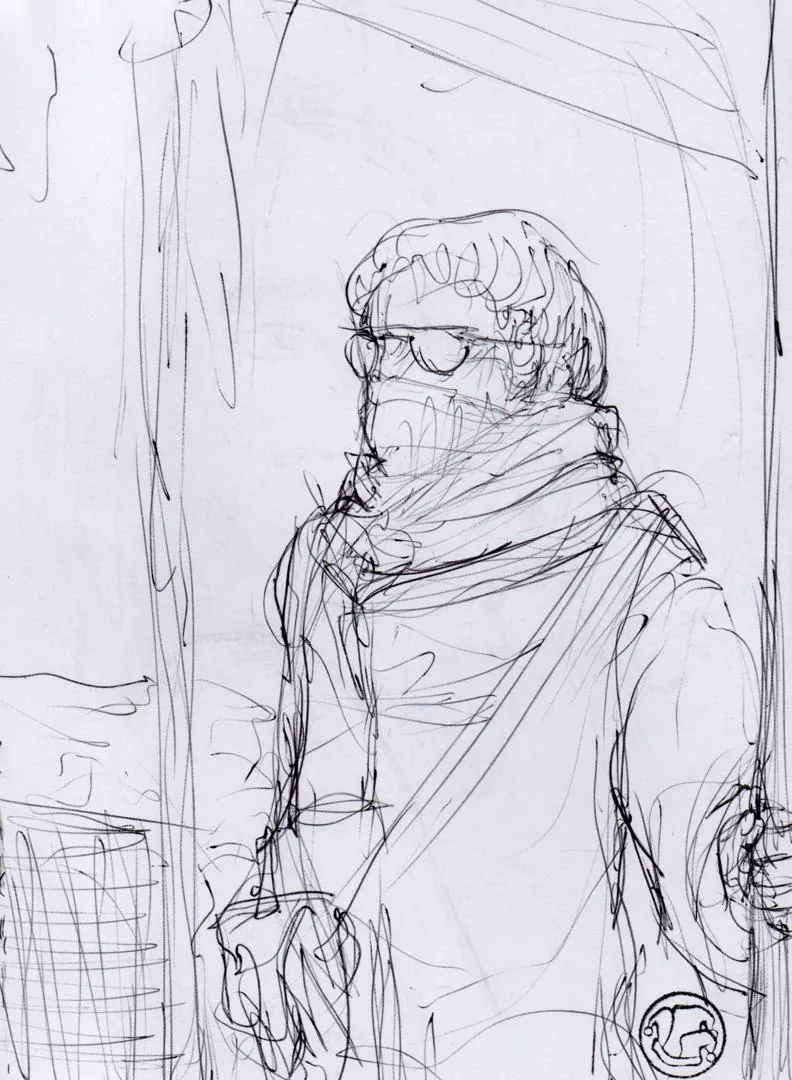 le zoli dessin « Femme dans le tram » que j'ai bilouté le 10 juin 2020