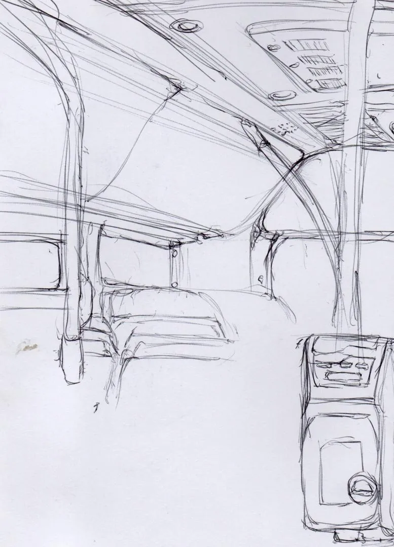 le zoli dessin « Arrière du bus » que j'ai bilouté le 10 juin 2020