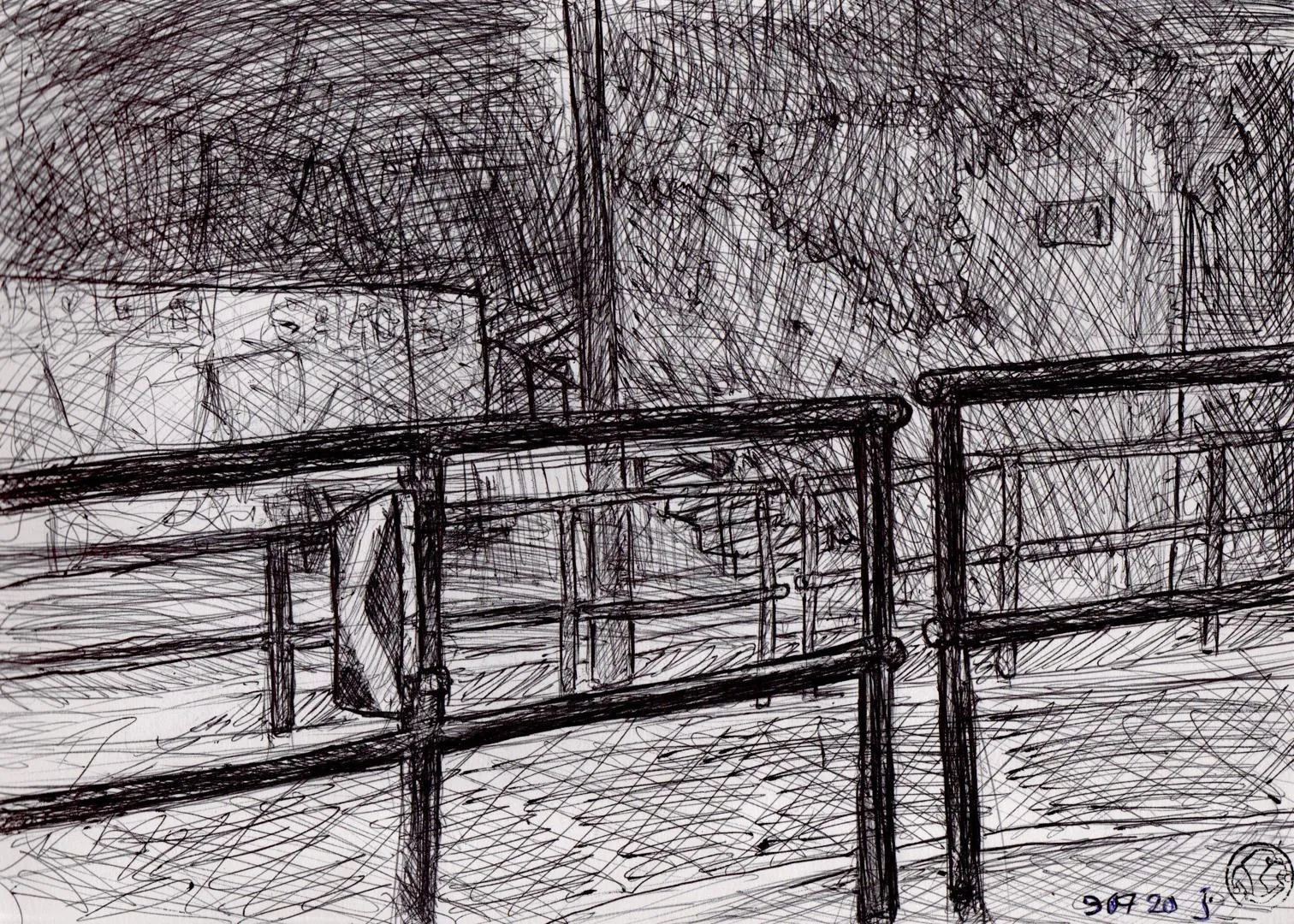 le zoli dessin « Rue de nuit à Lyon » que j'ai bilouté le 9 juillet 2020