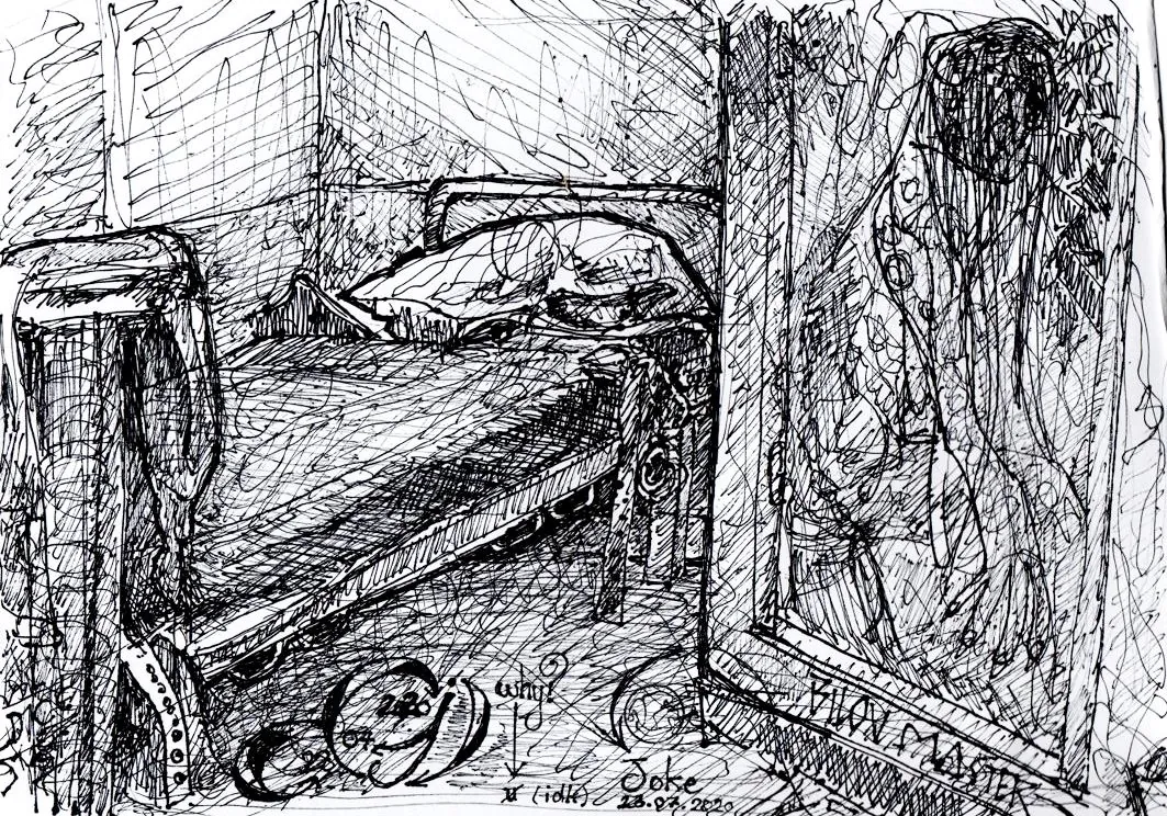 le zoli dessin « Chambre d'hôpital » que j'ai bilouté le 23 juillet 2020