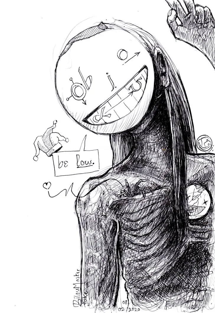 le zoli dessin « Be low » que j'ai bilouté le 1<sup>er</sup> août 2020