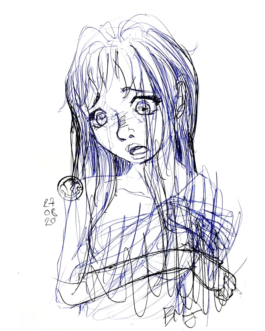 le zoli dessin « Portrait 1/3 » que j'ai bilouté le 27 août 2020