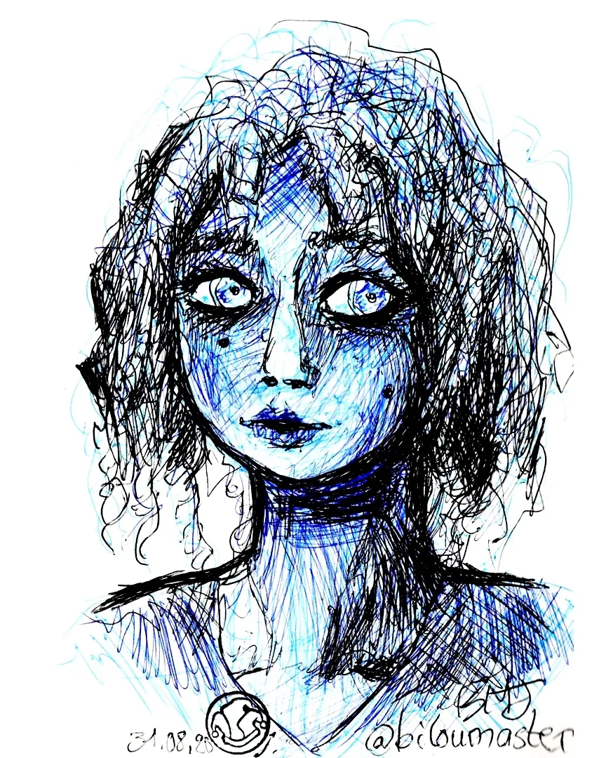 le zoli dessin « Portrait 1/4 » que j'ai bilouté le 31 août 2020